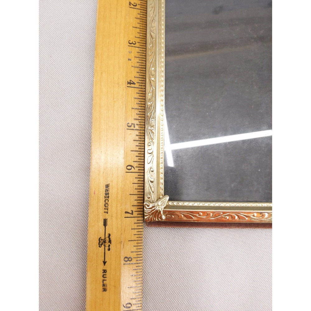 Vintage Picture Frame Set Gold Ornate Scroll Metal Easel Back 5x7 Pair - Picture 10 of 10